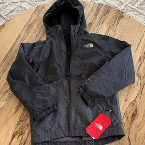 The North Face Kids Black and Gray Storm Rain Jacket with DryVent